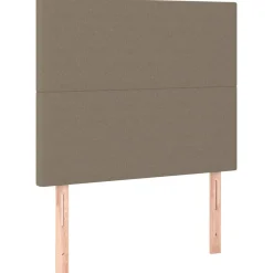 Łóżko kontynentalne z materacem, taupe, tkanina, 80x200 cm
