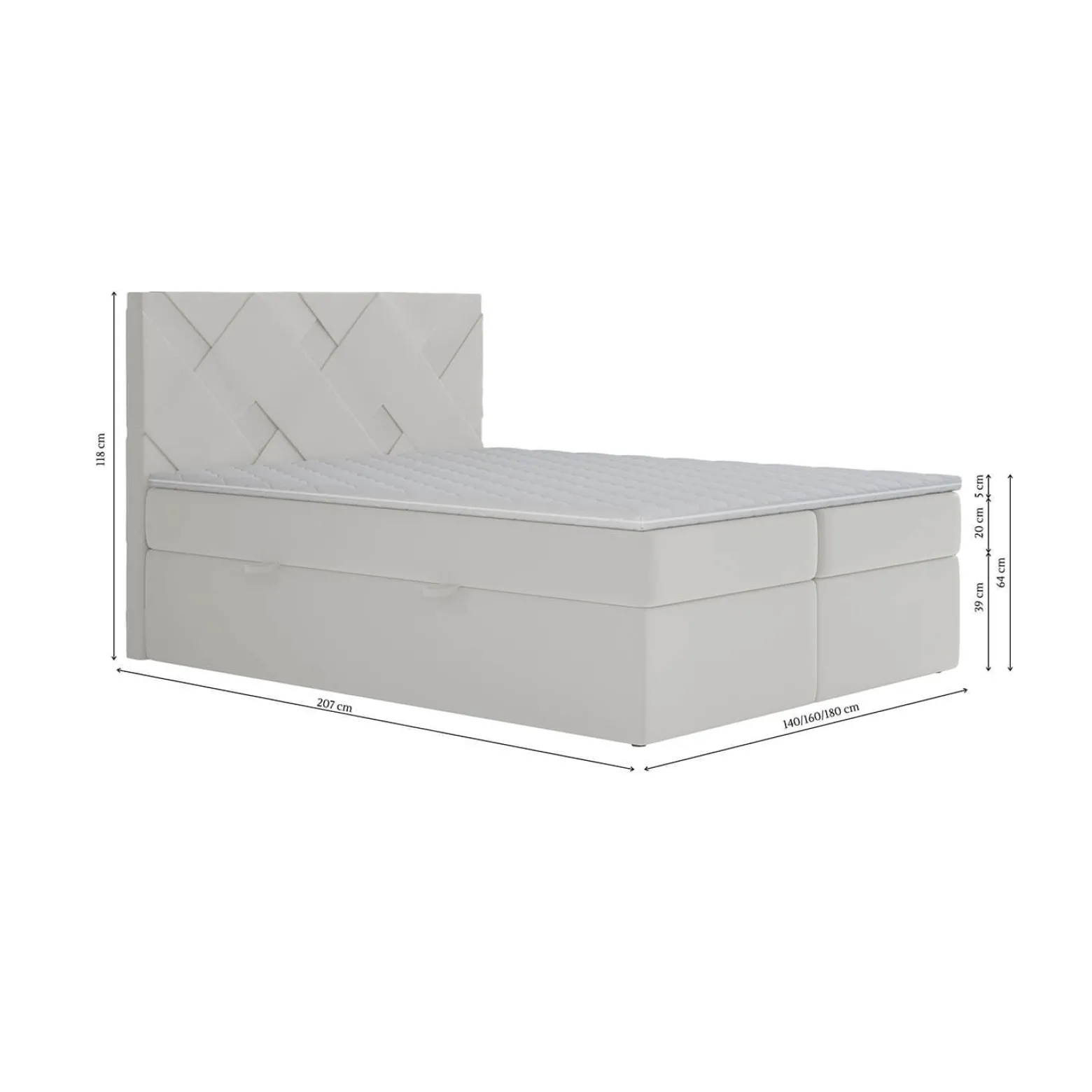 Łóżko kontynentalne ZOOEY 120x200 z pojemnikiem MV