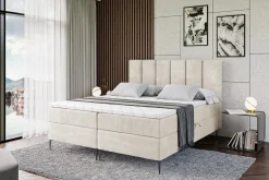 Łóżko kontynentalne z pojemnikiem, materacem i nóżkami BOXI1-FC 120x200 cm