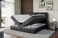 Łóżko kontynentalne z pojemnikiem i materacem H3 BOXI3 - 120 x 200 cm