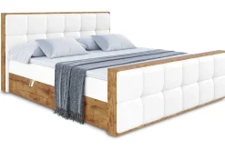 Łóżko kontynentalne z pojemnikiem i materacem H3 - LOLLI7-Z - 120x200 cm