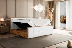 Łóżko kontynentalne z pojemnikiem i materacem H3 - LOLLI7-Z - 120x200 cm