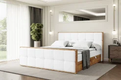 Łóżko kontynentalne z pojemnikiem i materacem H3 - LOLLI7-Z - 120x200 cm