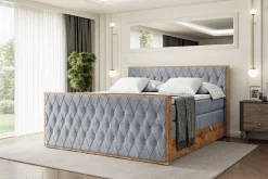 Łóżko kontynentalne z pojemnikiem i materacem H3|H4 LOLLI5-Z KING 120x200cm
