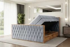 Łóżko kontynentalne z pojemnikiem i materacem H3|H4 LOLLI5-Z KING 120x200cm