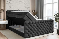 Łóżko kontynentalne z pojemnikiem i materacem H3|H4 BOXI8-Z KING 120x200cm