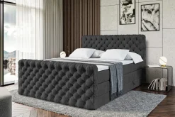 Łóżko kontynentalne z pojemnikiem i materacem H3|H4 BOXI8-Z KING 120x200cm