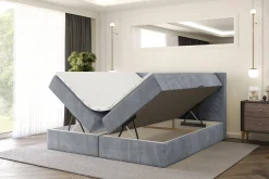 Łóżko kontynentalne z pojemnikiem i materacem H3 - VEXA - 120x200cm