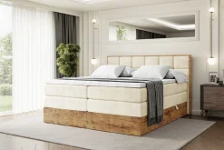 Łóżko kontynentalne z pojemnikiem i materacem H3|H4 LOLLI2 KING 120x200 cm