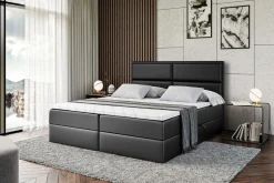 Łóżko kontynentalne z pojemnikiem i materacem H3 AURA - 200x200cm