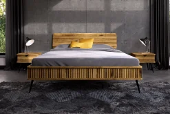 Łóżko KULA 80x190 z Drewnianym Zagłówkiem, Dąb Dziki
