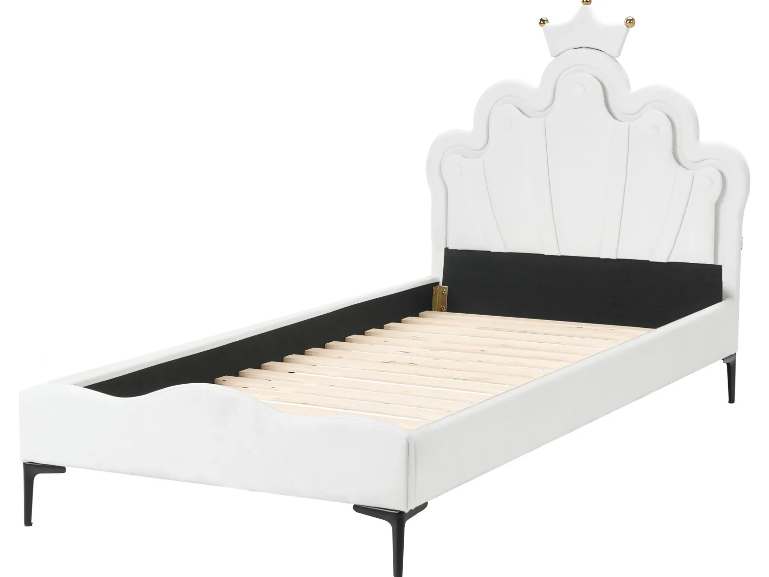 Łóżko LED welurowe 90 x 200 cm białe RUBIAN