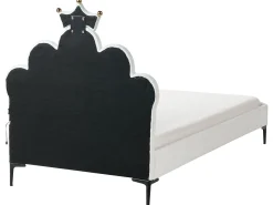 Łóżko LED welurowe 90 x 200 cm białe RUBIAN