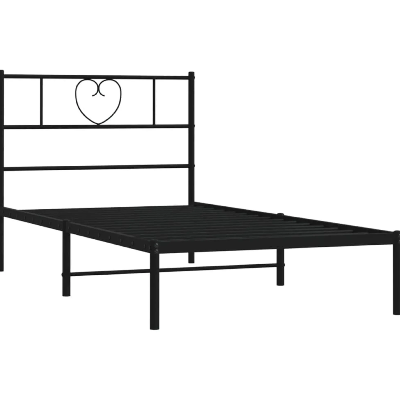 Łóżko Metalowe Czarne Rama Łóżka Ze Stelażem Do Pokoju Sypialni 90x190 cm