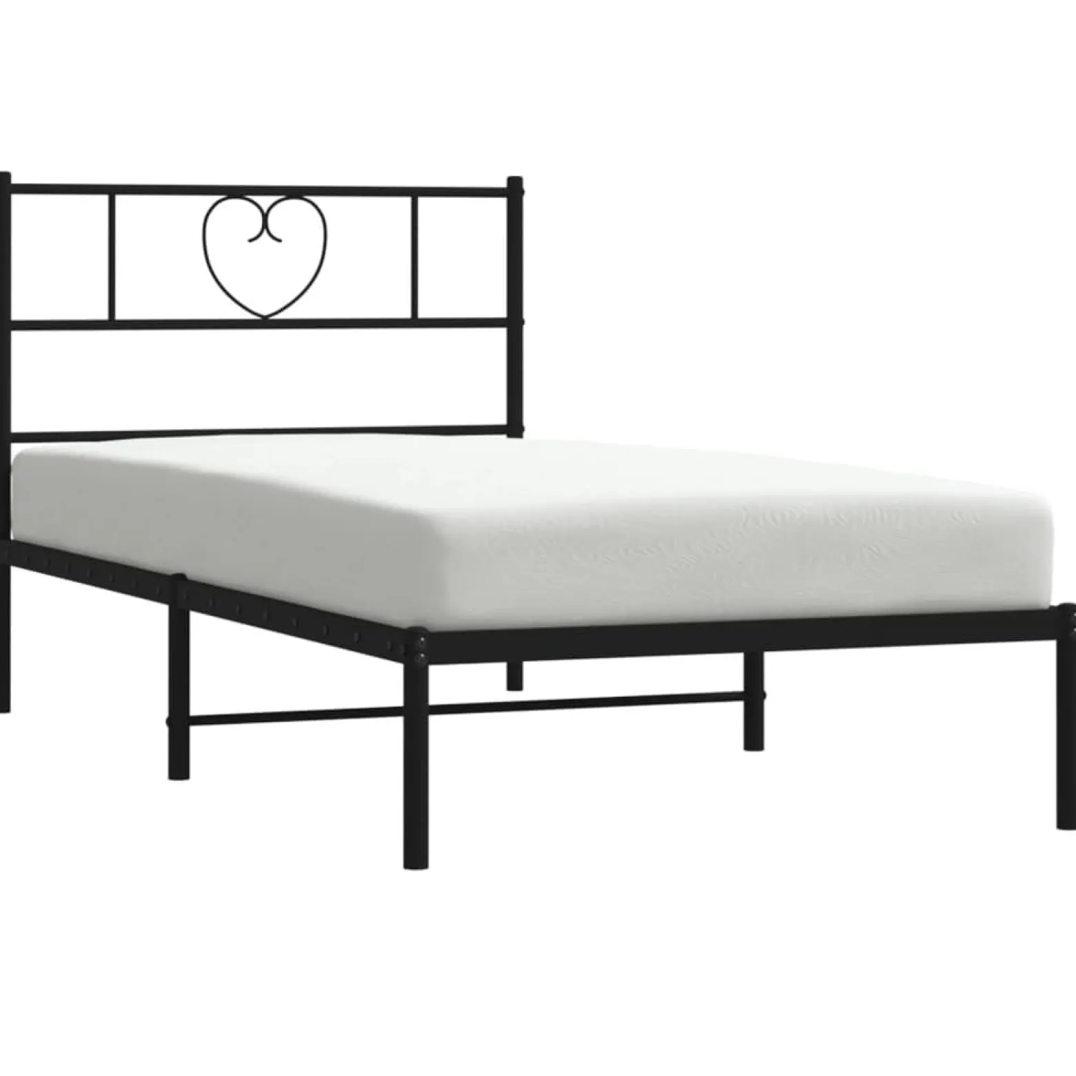 Łóżko Metalowe Czarne Rama Łóżka Ze Stelażem Do Pokoju Sypialni 90x190 cm