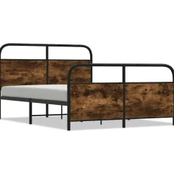 Łóżko Metalowe Rama Łóżka Ze Stelażem Do Pokoju Sypialni 137x190 cm