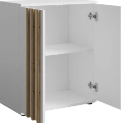 Komoda 60 cm dwudrzwiowa z lamelami TALLY biała