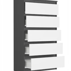 Komoda 70cm 5 szuflad szafka FRAMIRE R-5 antracyt mix