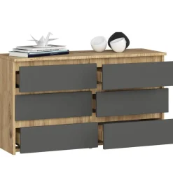 Komoda do sypialni, 6 szuflad, STILO, 100x35x57, artisan, mat | TYLETEGOTU