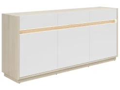 Komoda Kim z 3 drzwiami i 3 szufladami dąb riva jasny/biały