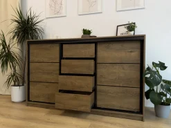 Komoda LOFT dwudrzwiowa 120 cm dąb artisan