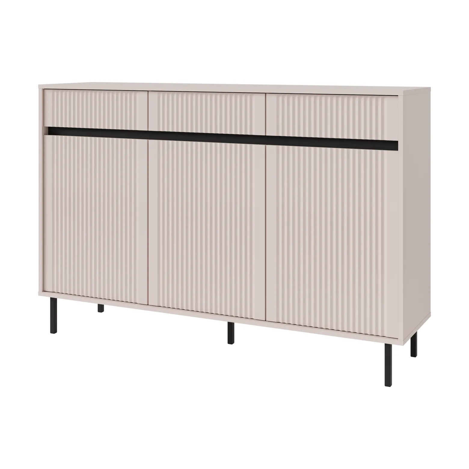 Komoda Mito Do Salonu Na Nóżkach Z 3 Szufladami Premium Kaszmir 149cm