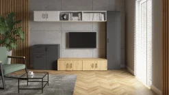 Komoda MultiDo 45 cm z 5 szufladami dąb artisan