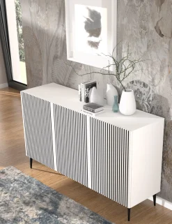 Komoda Ravenna F 150 cm 3D biały / czarny