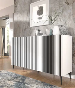 Komoda Ravenna F 150 cm 3D biały / czarny