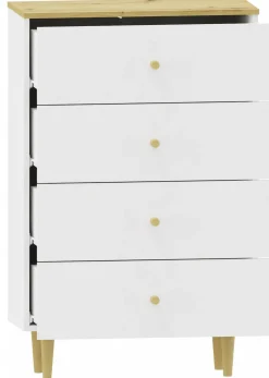Komoda szafka RANGE COM 70 4S artisan-biały szuflady regał ubrania zabawki
