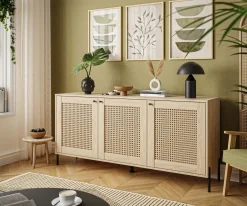 Komoda VIENNA 3D z imitacją plecionki - dąb puccini