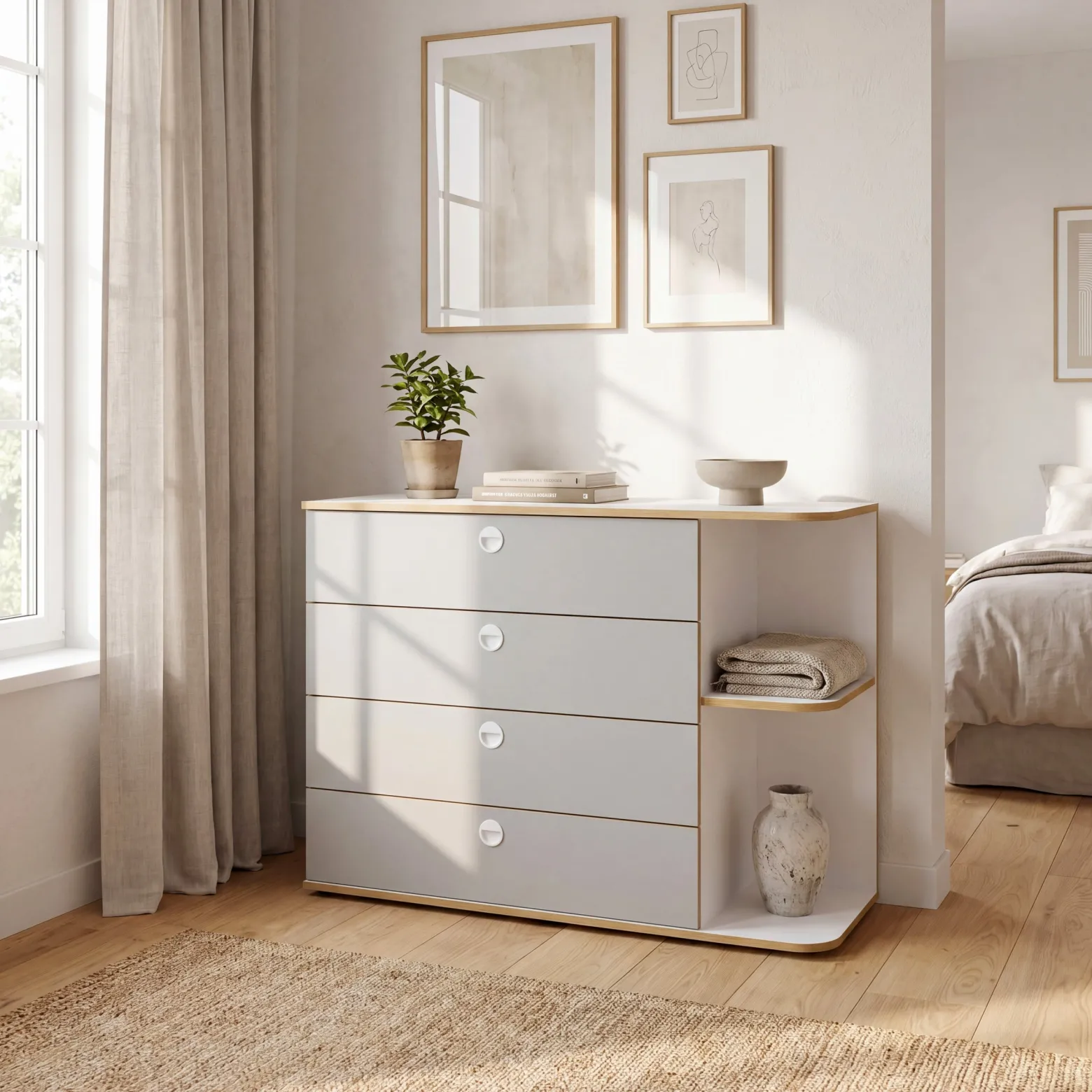 Komoda z szufladami 116 cm do salonu PINGO