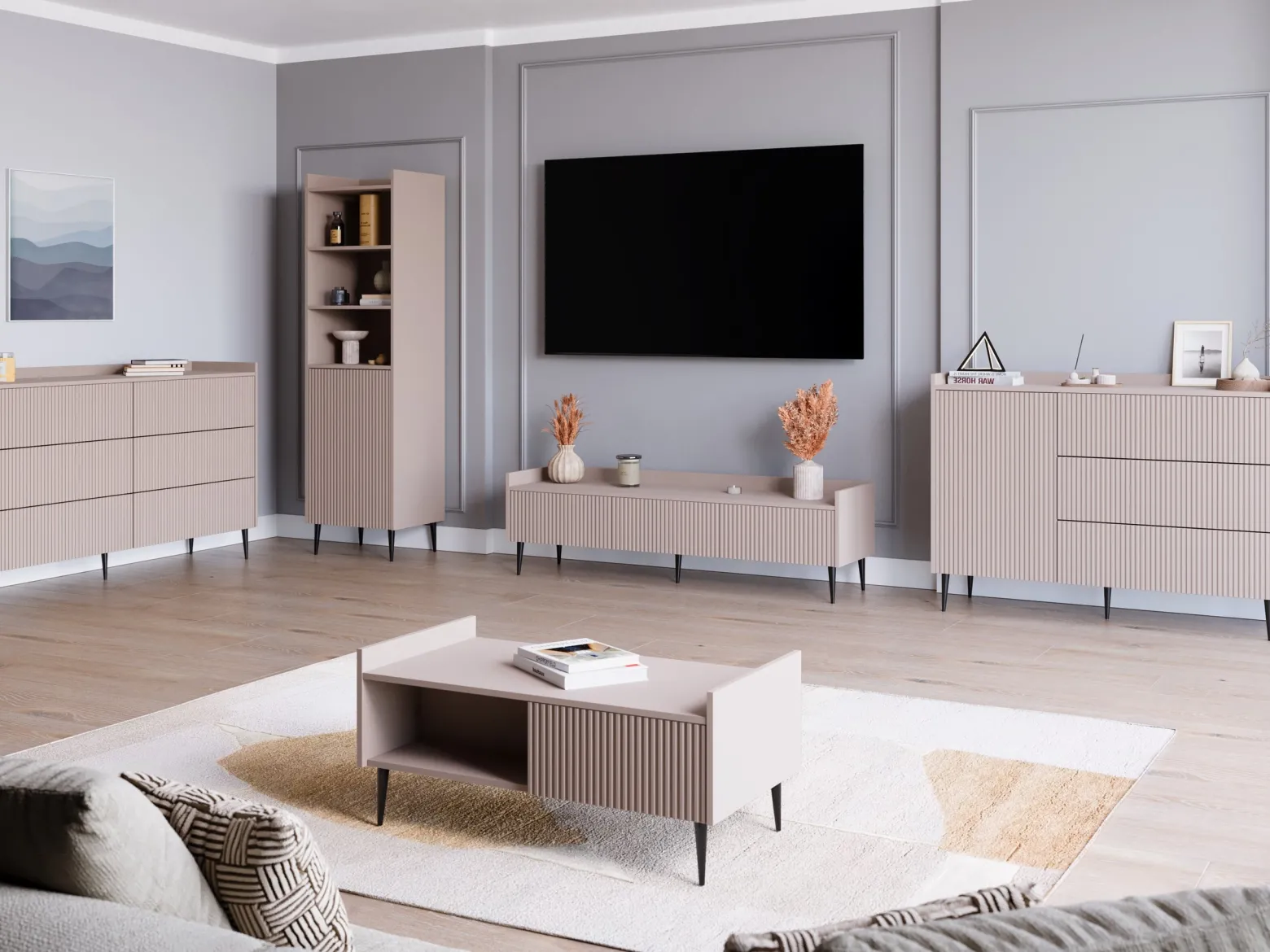 Komoda z szufladami do salonu 126 cm ASPERO