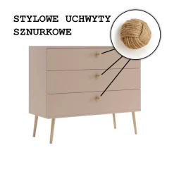 Komoda z szufladami uchwyt sznurkowy IKON 100 Beż Macchiato