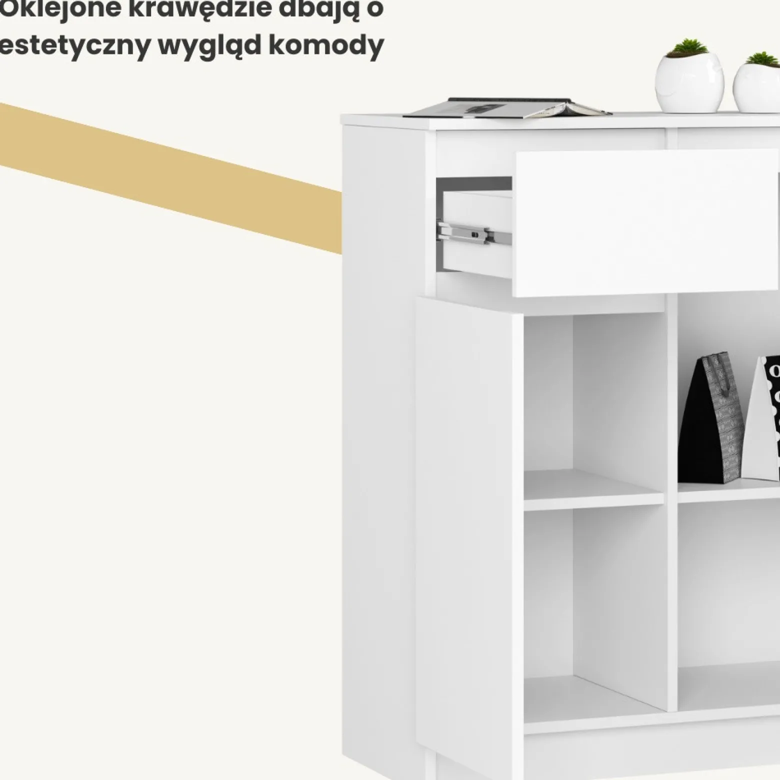 Komoda AKORD K80 Biała 80 cm z szufladą 80x40x99 cm