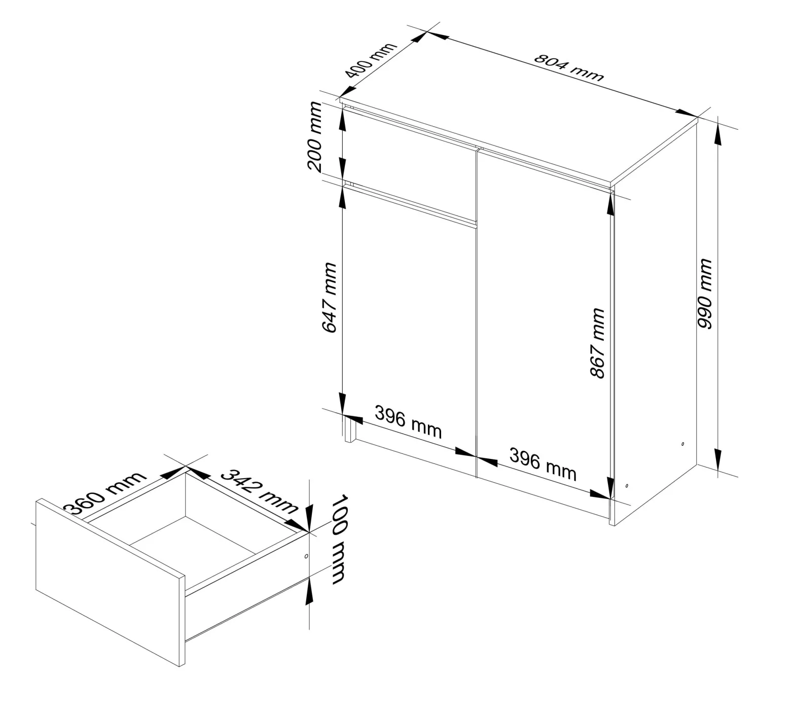 Komoda AKORD K80 Biała 80 cm z szufladą 80x40x99 cm