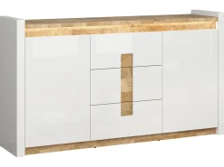 Komoda Alameda 172 cm z 2 drzwiami i 3 szufladami dąb westminster/biały połysk