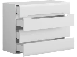 Komoda Azteca Trio 105 cm z 4 szufladami biały połysk
