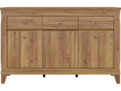 Komoda Bergen 156 cm z 3 drzwiami i 3 szufladami modrzew sibiu złoty