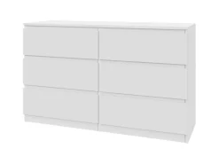 Komoda Biała 120 cm - 6 Szuflad, Przestronna i Funkcjonalna