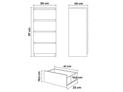 Komoda biała 50cm - 4 szuflady, nowoczesny design PL