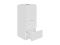 Komoda biała 40cm - 4 szuflady, nowoczesny design PL