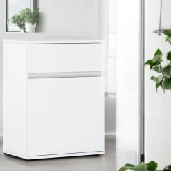 Komoda biała z szufladą szafka 60cm nowoczesna bezuchwytowa