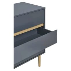 KOMODA Bisley ciemnoszara 3 SZUFLADY drewno sosnowe MDF