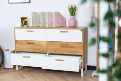 Komoda Biurowa Stylowa Biaław Industrialnym Stylu 140cm