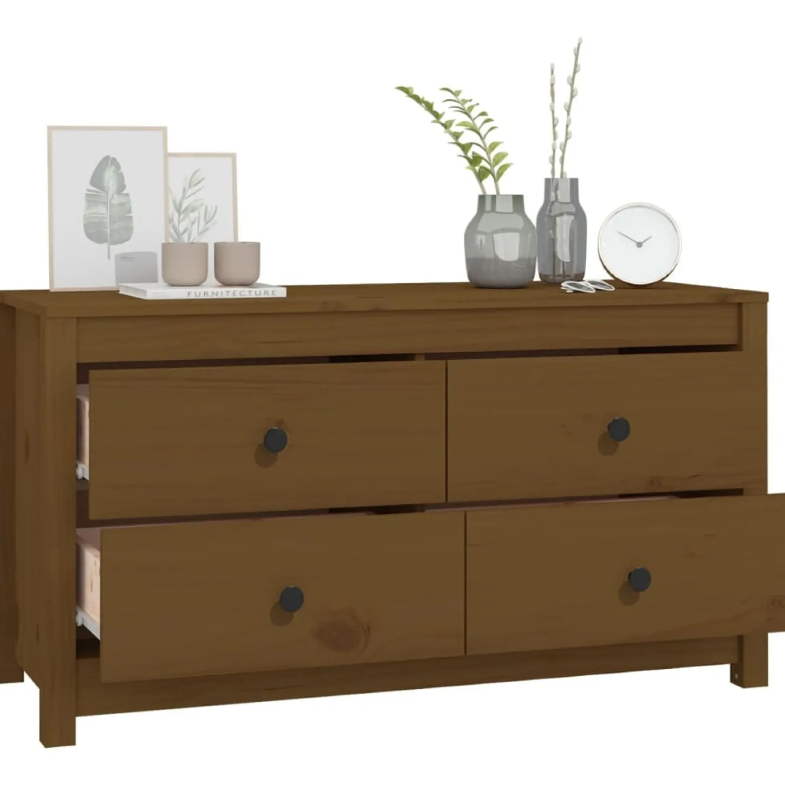 Komoda Brąz 100 x 40 x 54 cm Drewno sosnowe vidaXL