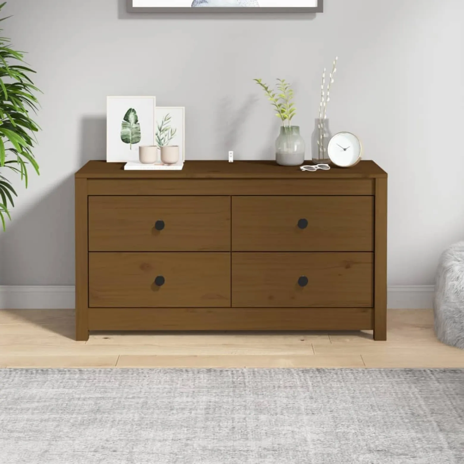 Komoda Brąz 100 x 40 x 54 cm Drewno sosnowe vidaXL