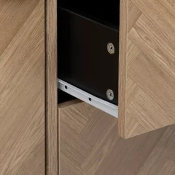 Komoda Chevrons z efektem drewna 3 szuflady i 2 szafki