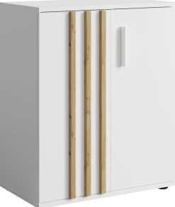 Komoda 60 cm dwudrzwiowa z lamelami TALLY biała