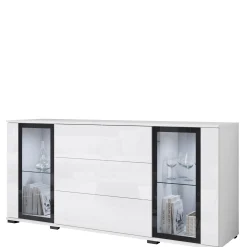 Komoda 150 cm z szufladami CAVIO biały połysk